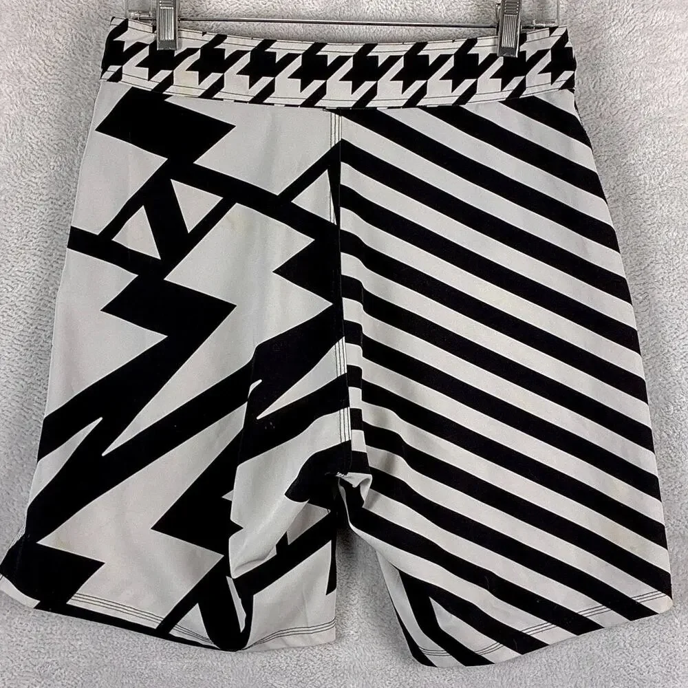 Storm Kimonos Shorts Mens 30 Black White Combat UFC BJJ Jiu Jitsu Grappling MMA